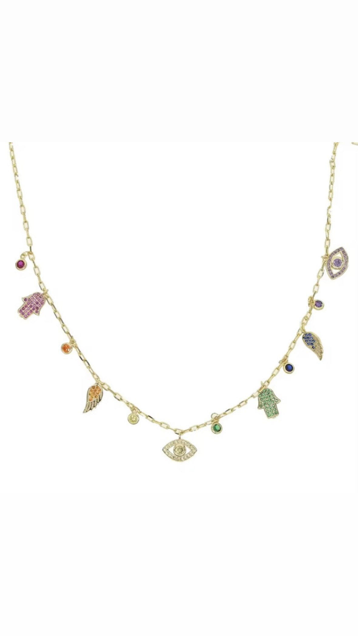 Colorful lucky charms necklace