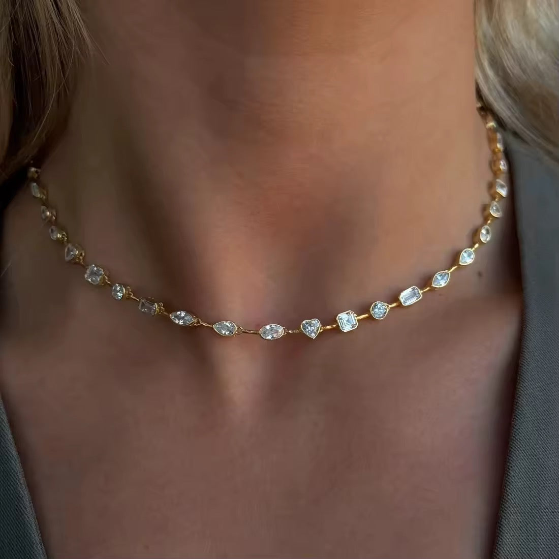 Mixed Cut Crystal Necklaces