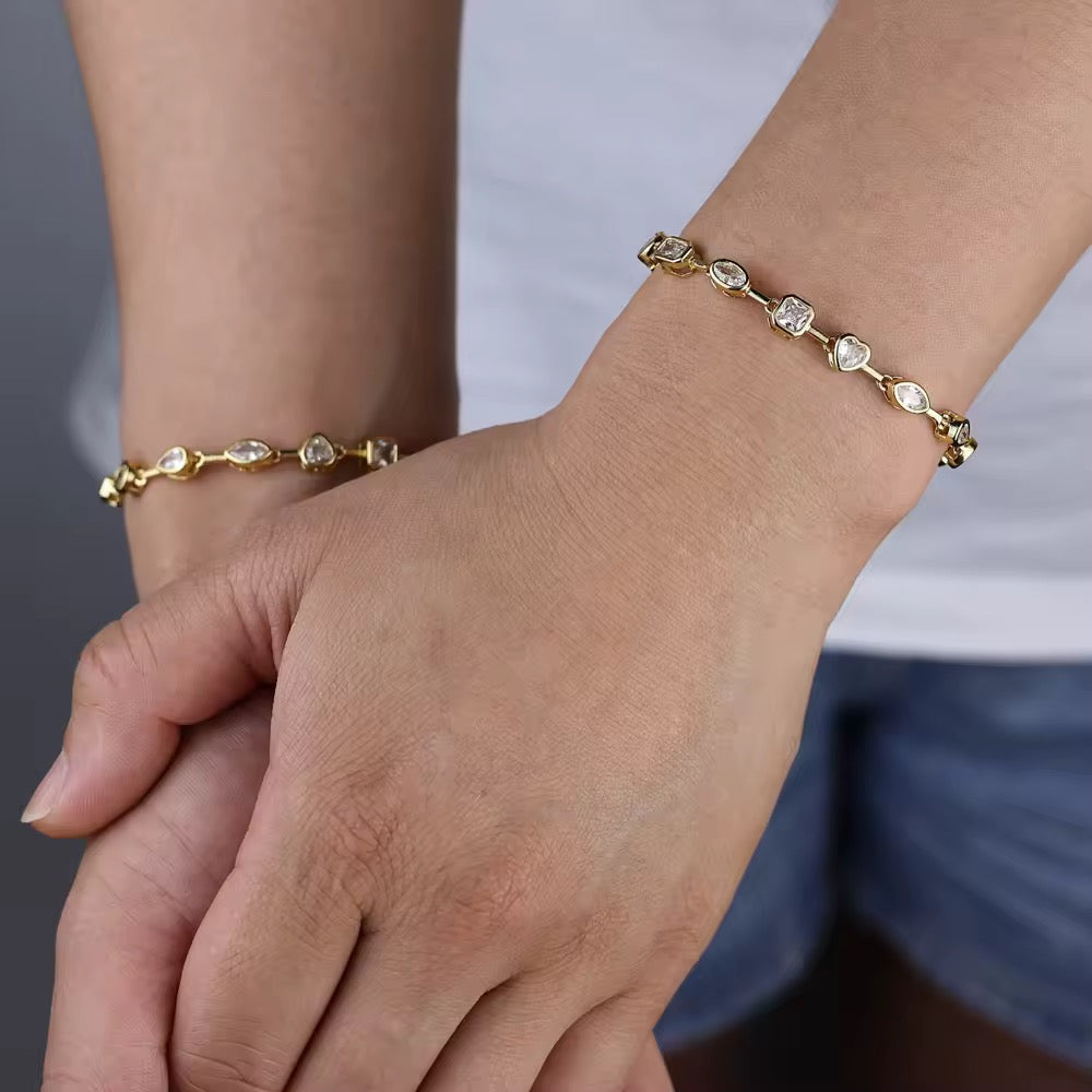 Multi Shaped Gems Bracelet