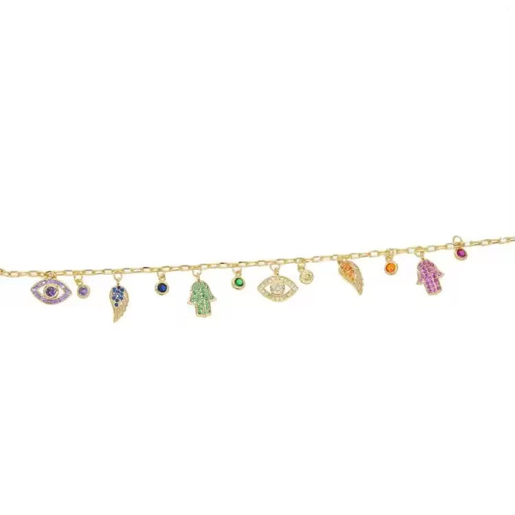 Colorful lucky charms necklace